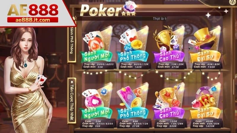 Chọn phòng chơi xì tố theo mức độ phù hợp